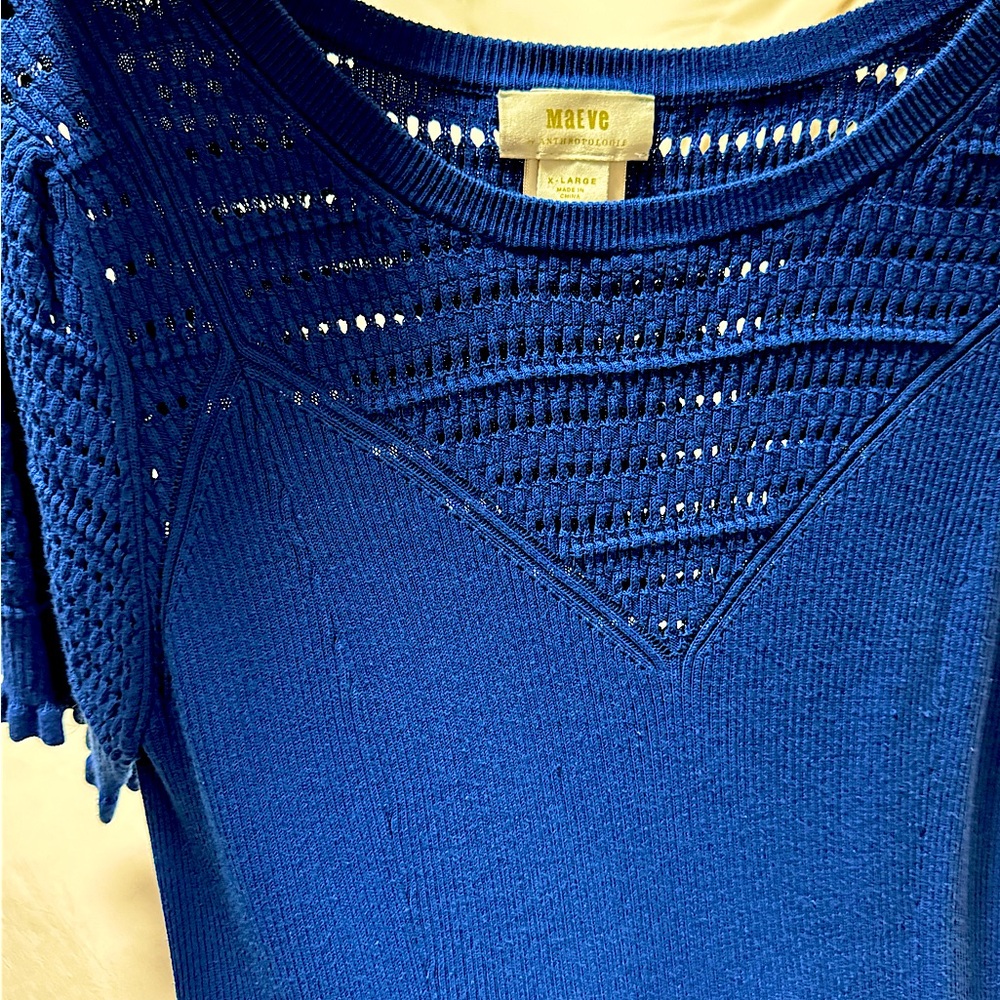 Maeve Knit Royal Blue Dress Size X-Large - Picture 2 of 5